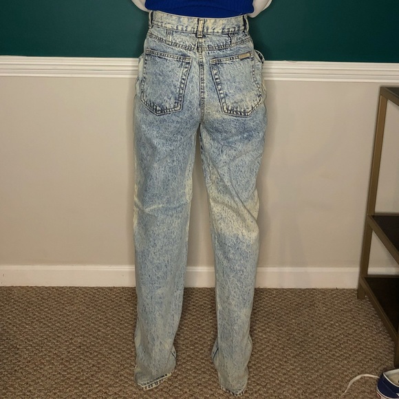 Vintage acid washed high waisted 80’s jeans long - Picture 10 of 14